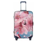 Decorative Luggage Cover with Hidden Zipper, Anti-Scratch and Dust-Proof Japanese Cherry Blossom Design, white, M