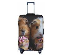 Decorative Luggage Cover with Hidden Zipper, Scratch-Proof Dust-Proof Guinea Pig Cupcake Design, white, S