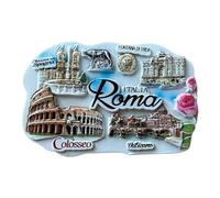 Decorative Magnet Rome, Italian Souvenir with Colosseum and Historical Monuments, Trevi Fountain, Vatican