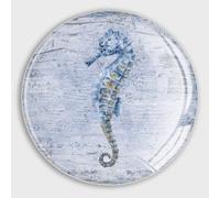 Decorative Magnets Refrigerator Blue Wood Grain Ocean Hippocampus Seahorse Fridge Magnets Round Whiteboard Magnets Glass Refrigerator Magnets for Billboard Office Blackboard Kitchen Home