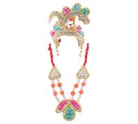 Decorative Mala Mukut Set for God Goddess Ganesh / Laddu Gopal / Devi Maa / Radha Krishna Hair Sringar Set Deities Jewellary for Indian Traditional Janmashtami Festival (Size: 1 No.,1.5 Inches