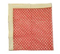 Decorative Mat Aasan Chunari Backdrop Artificial Silk Cloth Chunni Puja Indian Traditional Ganesha Festival New year Decoration MATA Ki Chunri for Statue Chowki Aasan Mat(Size:36 Inch x 36 Inch)(Red)
