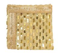 Decorative Mat Aasan Chunari Backdrop Pooja Cloth Chunni Indian Traditional Festival Decoration MATA Ki Chunri for Statue Chowki Aasan Mat Home Decor(Size:38 Inche x 38 Inche)(Golden)
