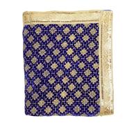 Decorative Mat Aasan Chunari Large Backdrop Pooja Cloth (Size:-40 Inches x 40 Inches) Chunni Puja Indian Traditional Ganesha Ganpati Festival Pooja Decoration MATA Ki Chunri for Statue Aasan Mat(Blue)