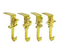 Decorative Metal Hooks with Snowman Bell Santa Design(gold)