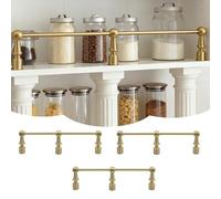 Decorative Metal Kitchen Gallery Rail - 3 Pack 16in Edge Guard Fence Poles, Prevents Items from Falling, Stylish Shelf Safety Spindle Replacement