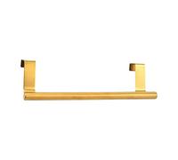 Decorative Metal Kitchen Over Cabinet Towel Bar, Storage and Display Rack for Hand Dish Tea Towels, Gold Finish, No Tools Installation- 23.5cm