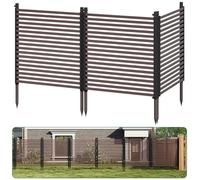 Decorative Metal Privacy Fence Panels for Outdoor, 48" h x 106" w, 3-Panel No-Dig Garden Barrier, Rustproof Screen for Air Conditioner, Pool Equipment, Trash Bins, Flower Bed & Yard Edging