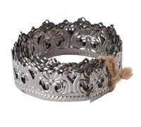 Decorative Metal Ribbon Border Trim, 10 Feet Roll, Flexible Cutout Pattern for DIY Projects (Silver, 1-1/3" Lace Border Trim)