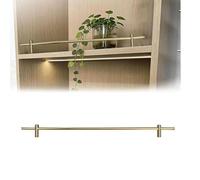 Decorative Metal Shelf Guard Rail Set, Anti-Fall Enclosure for Cabinets, Wine Racks, Shoe Racks, Bookshelves - 10 Pack Gold, 16in/41cm, Perfect Display Enhancement