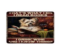 Decorative Metal Sign That's What I Do I Read Books I Drink Wine Wall Décor Garage Signs for Cabin Living Room Office Book Lover Readers Writers Librarian Art Poster Gift for Lounge 12x18