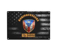 Decorative Metal Tin Signs Us 65Th Infantry Regiment Borinqueneers Wall Art Decor Weatherproof Tin Poster Metal For Man Cave Bar Pub Bathroom M