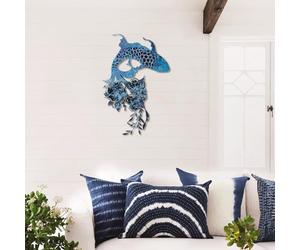 Decorative Metal Wall Accessory, Blue, 44 x 67 cm, 100% Steel, 1.2 mm Thickness, Lightweight (0.8 kg), Perfect for Modern Home Decor