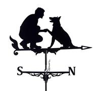 Decorative Metal Weather Vane Ornament, Farmhouse Wind Vane Roof Mount, Farm Backyard Stainless Steel Vane Garden Stake Ornament Roof Weathervane