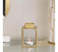 Decorative Mini Gold Candle Holder Lantern - Hanging/Freestanding Lantern - Tealights Or Votive Candles - Console Bedroom Living Room Wedding Party