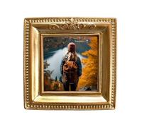 Decorative Mini Gold Frames, Retro Wall Hanging Accent, Classic Positioning Frame for Pictures and Crafts, Chic Frames for Office Dorm Living Room Bedroom Apartment Hotel Restaurant Kitchen Hallway