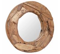 Mirror Teak & Glass Wall Brown 60 cm Rustic Handmade Hanging Natural Frame Decor