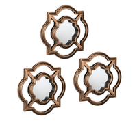Decorative Mirrors Gold Black Set of 3 Wall Mounted 25.5 cm Ornamental Hanging