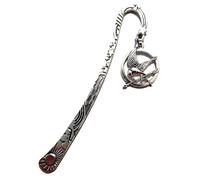 Decorative Mocking Bird Bookmark, 12.2 cm, Antique Silver Bird with Arrow, for Book Lover in a Velvet Gift Bag