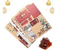 Decorative Model - Diorama Ornament Christmas Village Houses | Funny DIY No Glue Mini Puzzle Home Decor | Christmas Houses Building Toys | For Kids Adults Family Indoor Table Desk Fireplac