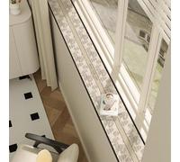 Decorative Modern Narrow Windowsill Mat Leather, Long Window Seat Cover, Waterproof Window Ledge Protector Pad with Non-Slip Backing(Style C,60x30cm/24x12in)