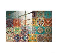 Decorative Moroccan Tile Stickers Waterproof for Bathroom Kitchen and Smooth Surfaces PVC Material with Floral Pattern Removable (15 * 15CM)