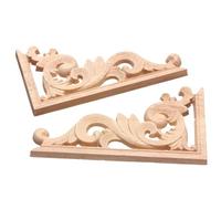 Decorative Mouldings 1PC Floral Wood Carved Corner Applique Wooden Carving Decal for Furniture Cabinet Door Frame Wall Home Decor Crafts Decal(8-)