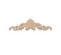Decorative Mouldings 1PC Floral Wood Carved Corner Applique Wooden Carving Decal for Furniture Cabinet Door Frame Wall Home Decor Crafts Decal(2-)