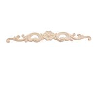 Decorative Mouldings 1pc White Floral Wood Carved Corner Decal Strip Appliques Frame Wooden Crafts Wall Door Woodcarving Flower Decor Furniture Home Decal(27X4CM)