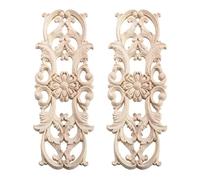 Decorative Mouldings 4/2/1 Flower Woodcarving Decals Carved Corner Home Decor Cabinet Door Bed Decorative Patch Onlay Wood Applique 22 * 8cm Decal(2pcs)