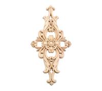 Decorative Mouldings 4/2/1PC 20x10cm Applique Wood Carving Decal Unpainted Floral Wood Carved Corner Applique Furniture Cabinet Door Wall Home Decor Decal(1PC)