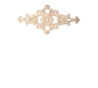 Decorative Mouldings Applique Wooden Carving Decal Unpainted Floral Wood Carved Corner Applique Furniture Cabinet Door Frame Wall Home Decor Crafts Decal(28x15cm)