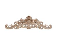 Decorative Mouldings Onlay Wood Mouldings Applique Decal Carved Unpainted Modern Long Large Leaves Flower Rubber Corner Furniture(30cmx8cm)