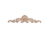 Decorative Mouldings Onlay Wood Mouldings Applique Decal Carved Unpainted Modern Long Large Leaves Flower Rubber Corner Furniture(20cmx5cm)