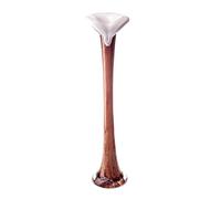 Decorative Mouth Blown Glass Pipe Vase, 40 cm Tall, Fluted Top