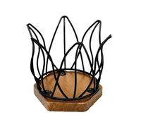 Decorative Mug Shaped Coffee Pod Stand, Delicate Coffee Pod Basket, Iron Wire Storage Tray, Wooden Base, Kitchen Decoration