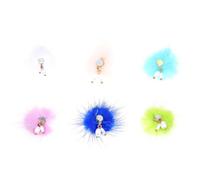 Decorative Nail Hairball Ornament 6pcs Velour Detachable Pearl Pendant | DIY Manicure, Easy Color Changes, Separate Cleaning, Delicate Accessory Set for Fingernail Art and Jewels