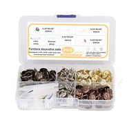 Decorative Nail Set Furniture Tacks Premium Carbon Steel Interior Decorative Nails for Sofa Bed Wooden Box Cork Board 200Pcs 4 Colors 11x16mm with Cloth Ruler Armrest Storage Box (Chrysanthemum