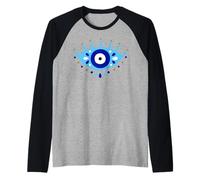 Decorative Nazar Protection is Boho Art Design of Evil Eye Raglan Baseball Tee