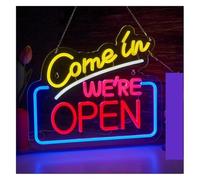 Decorative neon lights Neon Light Decoration Business for neon Signs Adjustable Brightness Come in We're Open Letter for Lights