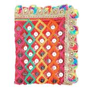 Decorative Netted Cloth Chunari Chunni Puja Indian Traditional Navratri Festival Decoration Chunr MATA Ki Chunri for Statue Chowki Aasan Mat Posters Frame(Size :- 36 Inches x 36 Inches)(Multicolour)