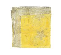 Decorative Netted Cloth Pooja Chunari Chunni Puja Indian Traditional Cultural Festival Decoration Chunr MATA Ki Chunri for Statue Chowki Aasan Mat Poster Frame(Size:-40 Inch X 20 Inch)(Yellow)