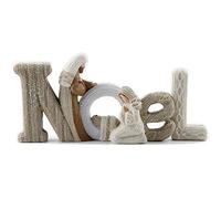 Decorative NOEL Sign Christmas Decor Nativity Scene Nativity Set Figurines Christmas Tabletop Decorations Crocheted Knitting Style Holy Family Figurine and Statue, Christin Home Décor