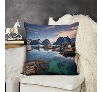 Decorative Norway Islands Throw Pillow Cover 22 X 22 Inch Double-Sided Cushion Case Spring Couch Pillow Case Modern Plush Pillowcase Home Decor for Sofa Bed Outdoor