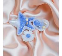 Decorative Ocean Theme Candle Set, Starfish Heart and Flower Shapes, Blue and White, Handmade, Birthday Wedding Valentine Candles, Home Decor