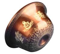 Decorative Offering Cup, Vintage Copper Metal Vessel for Buddhist Altars | Brown Retro Styling, Smooth Polished Surface, Suitable for Holy Water or Oil Offerings, Temple Displays and Festivals