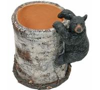 Decorative Office Or Classroom Unique Item Black Bear Cub Climbing a Birch Pen Pencil Holder Cup, 4.25inch