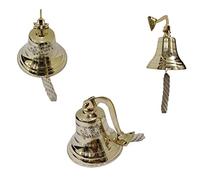 Decorative Ornamental Bells | Pirate's Decorative Ship's Bells | Maritime Ocean Home Decor (8 inch, Brass)