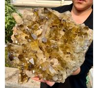 Decorative Ornaments Citrine Cluster Quartz Crystal (Size : 350-400g)