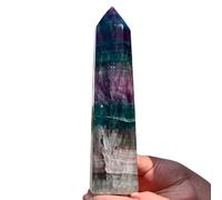 Decorative Ornaments Fluorite Crystal Column Magic Wand Obelisk Point (Size : 1100-1200g) Gemstone Stone